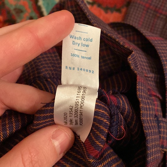 Marine Layer Caroline Paper Bag Pant in Multi Plaid - Extra Large XL NWT - Picture 8 of 9